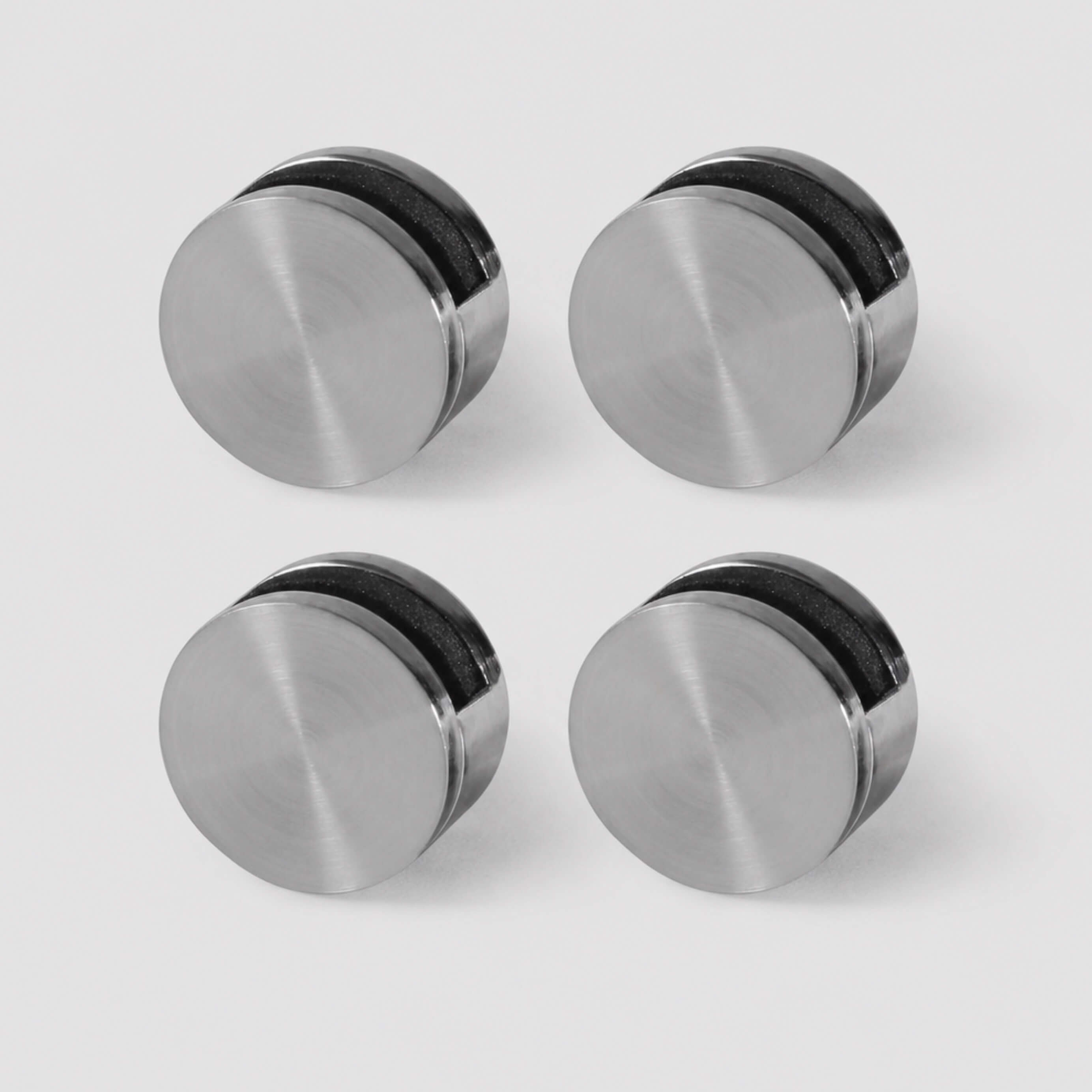 4 Spiegelhalter aus Edelstahl