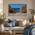 [ai-modified;e:living-room] 88Miles Wandbild Weg zum Meer in einer Wohnsituation