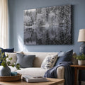 [ai-modified;e:living-room] In einer Wohnsituation ist das 88Miles Wandbild: Schneeweiß