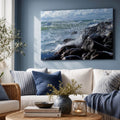 [ai-modified;e:living-room] In einer Wohnsituation ist das 88Miles Wandbild: wellenbrecher