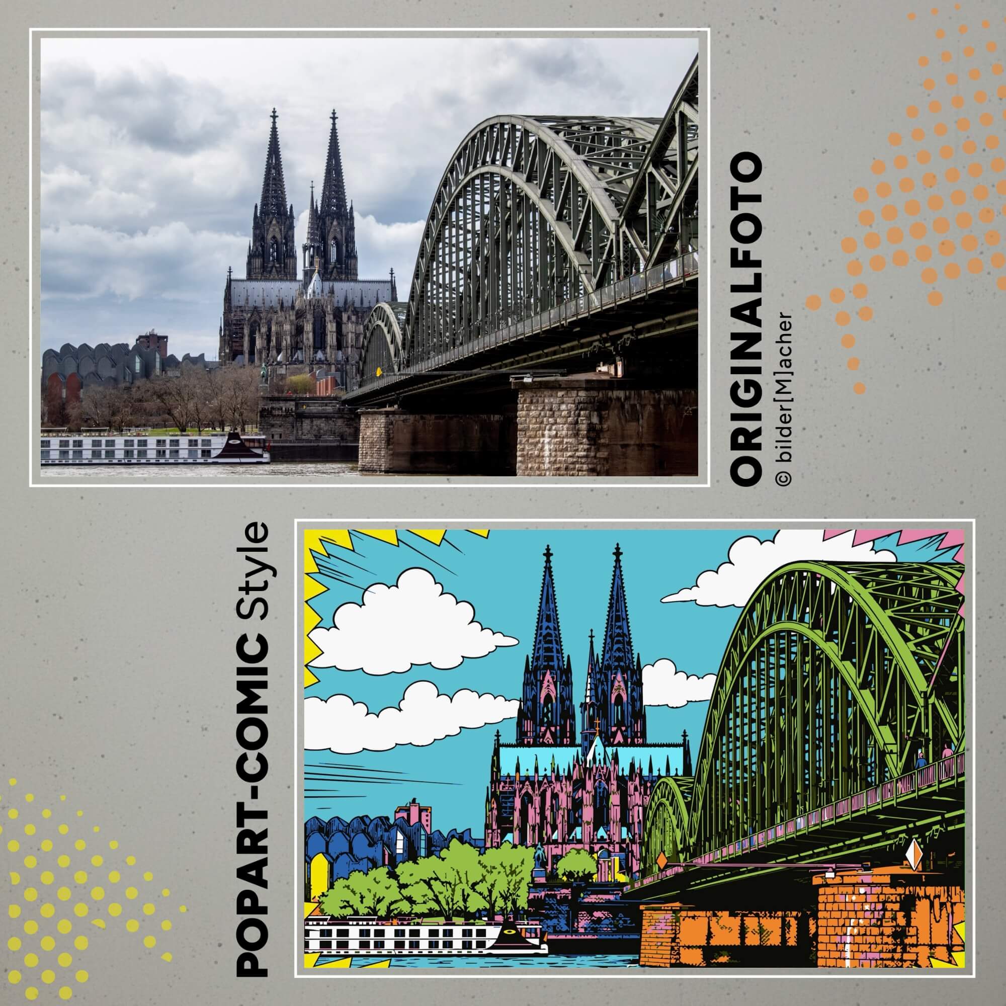 Wandbild köln meets popart mit dem original