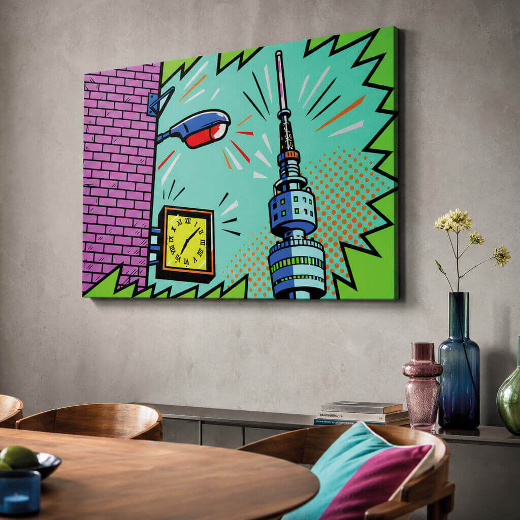 Der Dortmunder Florianturm als PopArt Wandbild