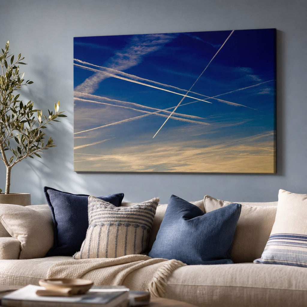 [ai-modified;e:living-room] DMC Masterpieces Fernweh in einer Wohnsituation
