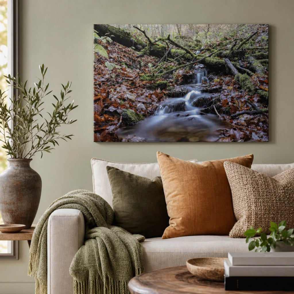 [ai-modified;e:living-room] Wandbild DMC Masterpieces: Weg der Natur in einer Wohnsituation