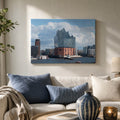 [ai-modified;e:living-room] 88Miles Wandbild Elbblick in einer Wohnsituation
