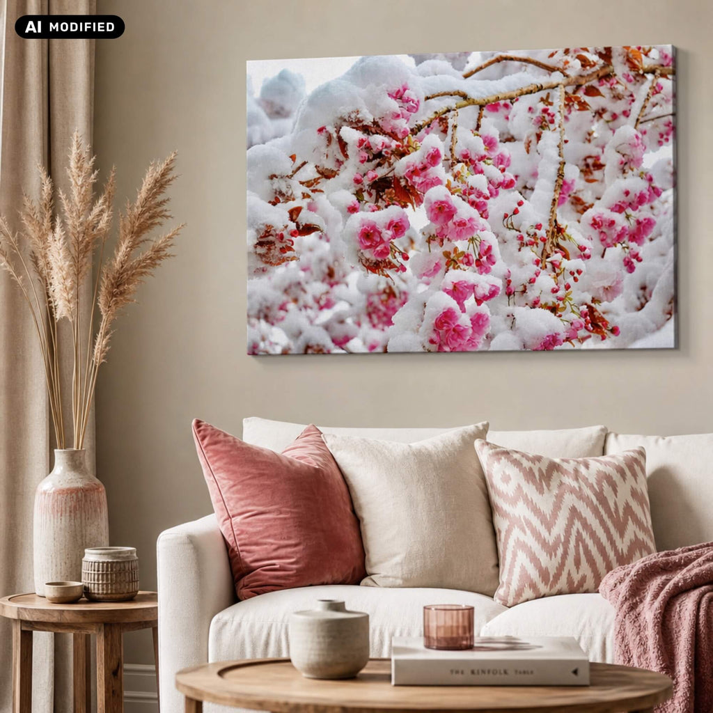 Wandbild Maischnee in einer Wohnsituation