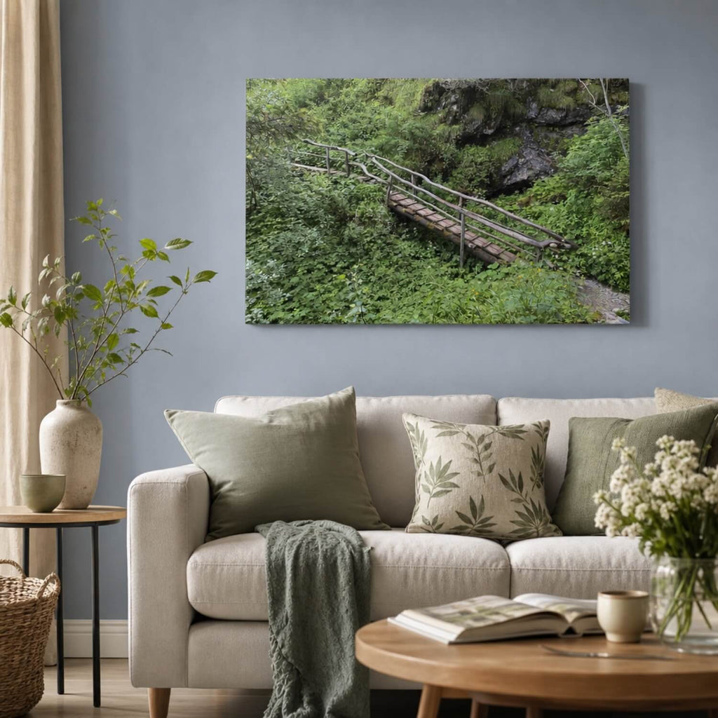[ai-modified;e:living-room] In einer Wohnsituation ist das 88Miles Wandbild: Neue Wege