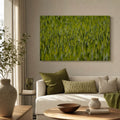 [ai-modified;e:living-room] 88Miles Wandbild Rasenstruktur in einer Wohnsituation
