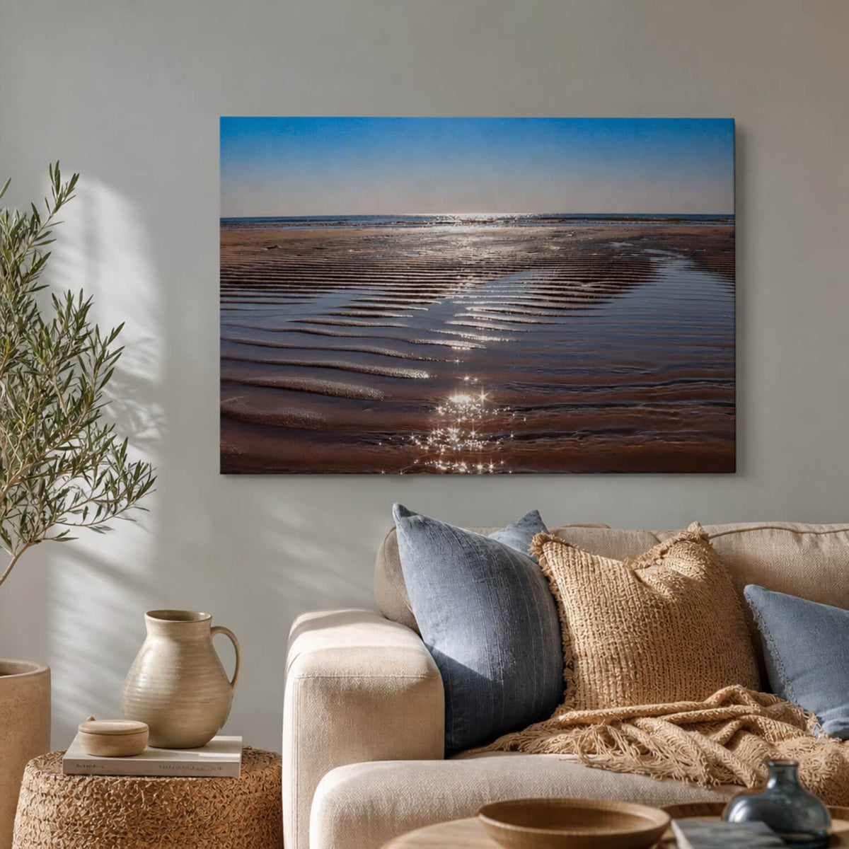 [ai-modified;e:living-room] DMC Masterpieces: Sparkling Water in einer Wohnsituation