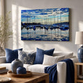 [ai-modified;e:living-room] Wandbild Segelmeer in einer Wohnsituation