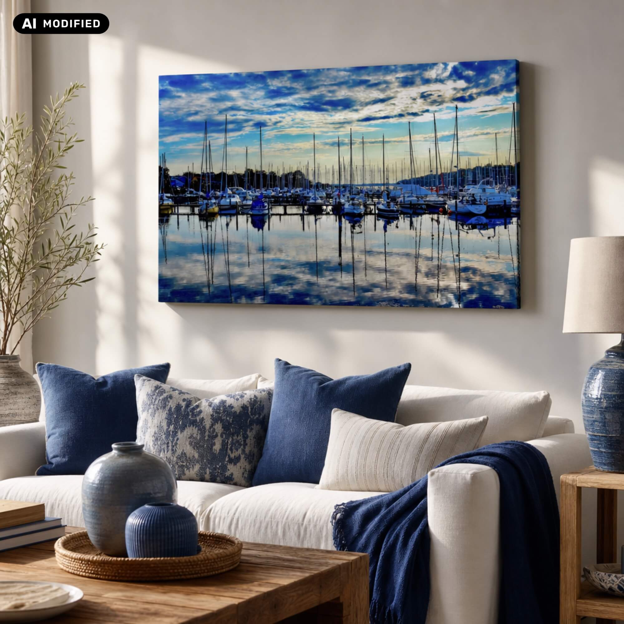 Wandbild Segelmeer in einer Wohnsituation