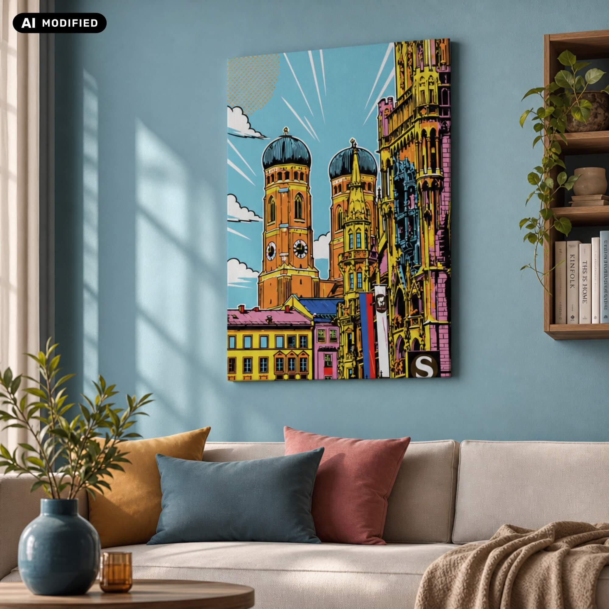 Wandbild München meets Popart in einer Wohnsituation