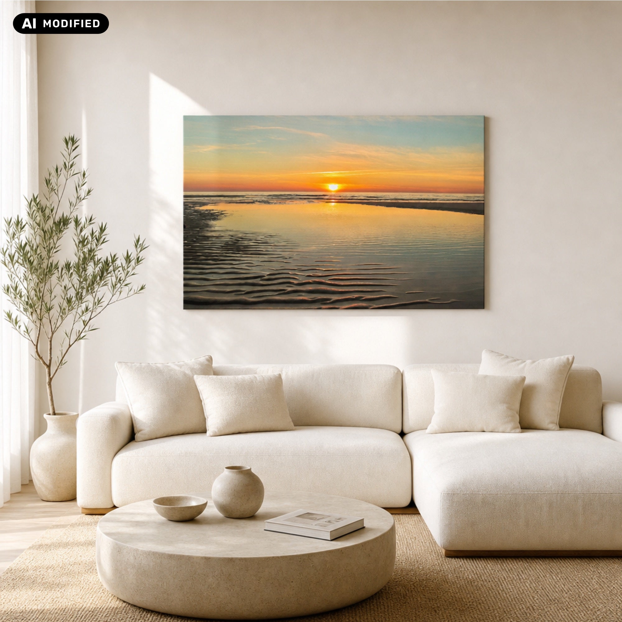 Wandbild DMC Masterpieces: Sonnenuntergang bei Ebbe