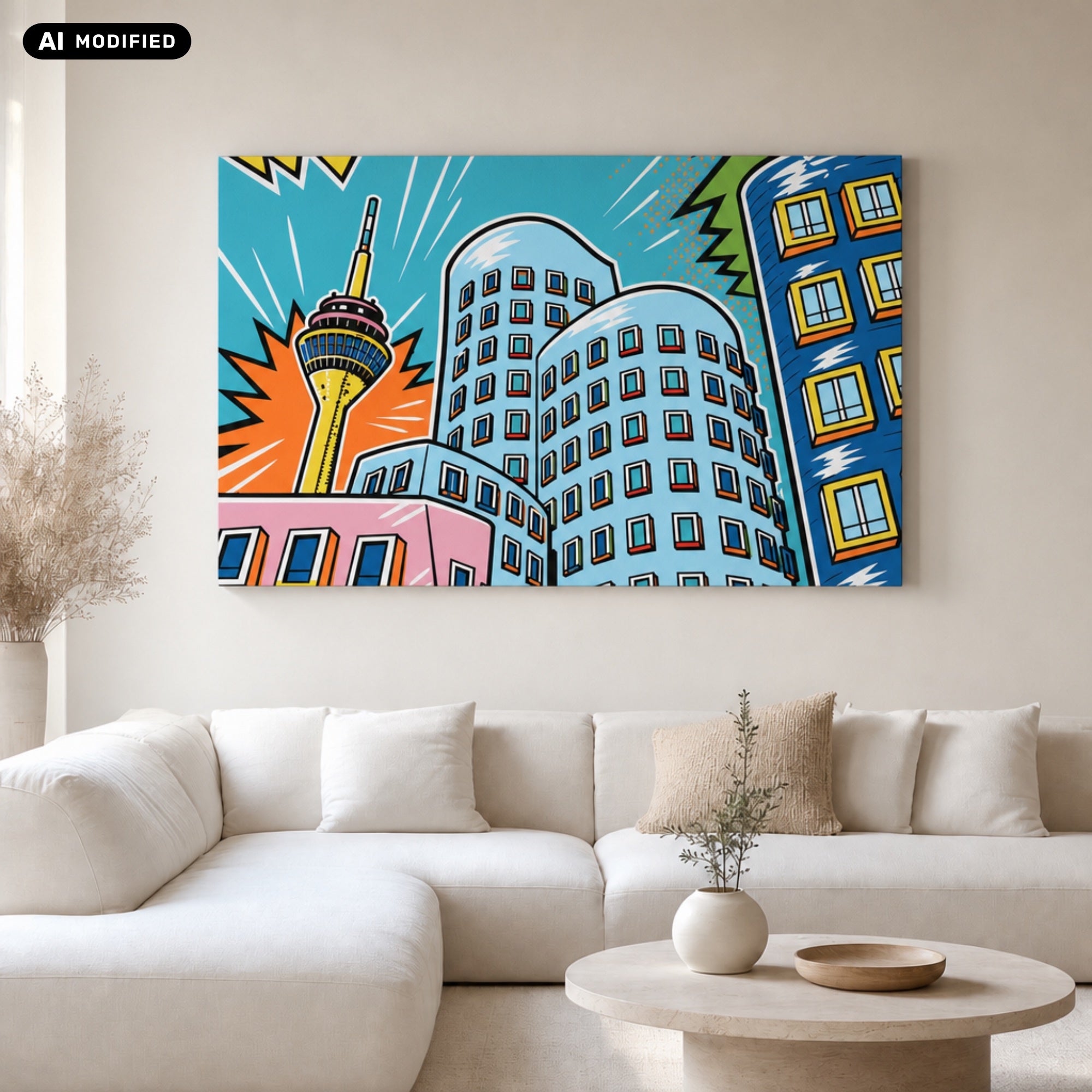 Wandbild Düsseldorf: Medienhafen meets Popart