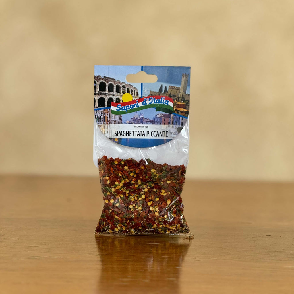 Italienisches Spaghetti gewuerz in der Verpackung
