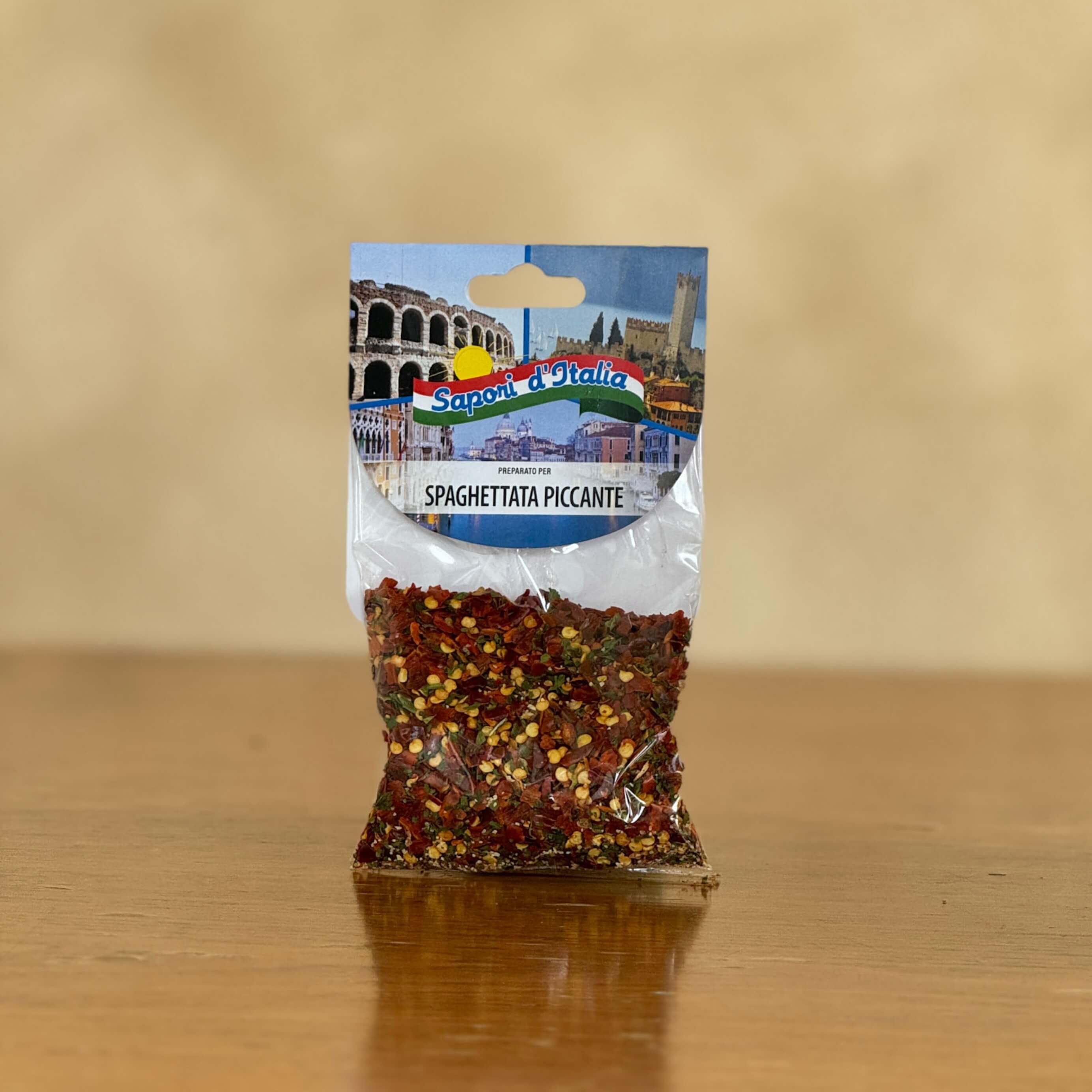 Italienisches Spaghetti gewuerz in der Verpackung